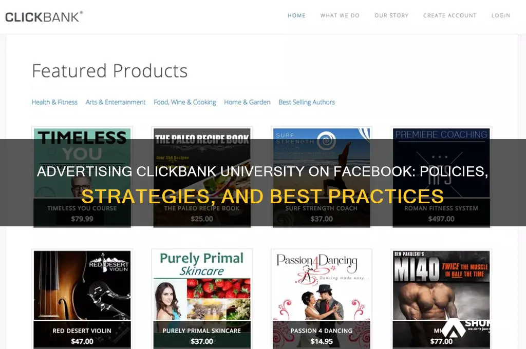 can you advertise clickbank university on facebook