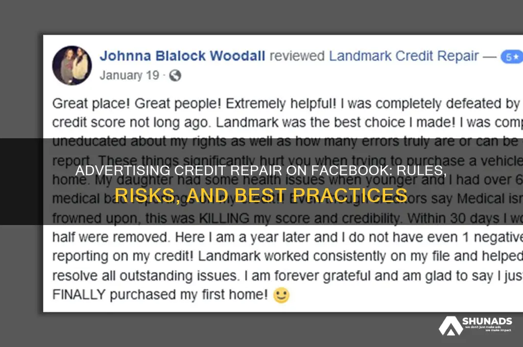 can you advertise credit repair on facebook