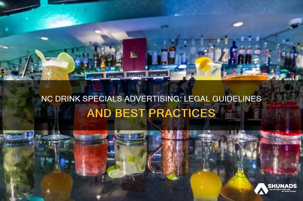 can you advertise drink specials in nc