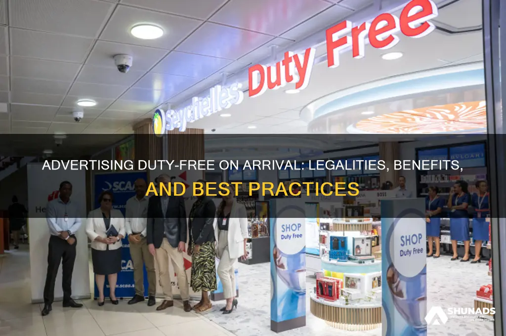 can you advertise duty free on arrival