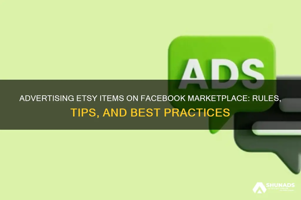 can you advertise etsy items in facebook marketplace