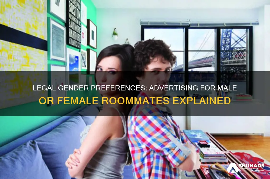 can you advertise for a male or female roommate legally