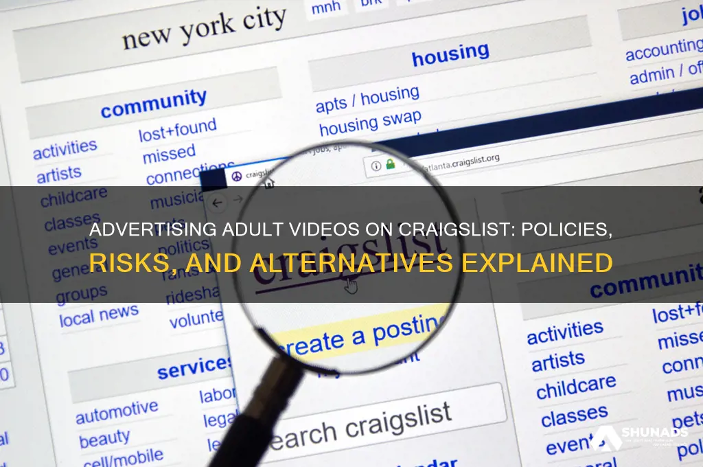 can you advertise for adult video on craigslist