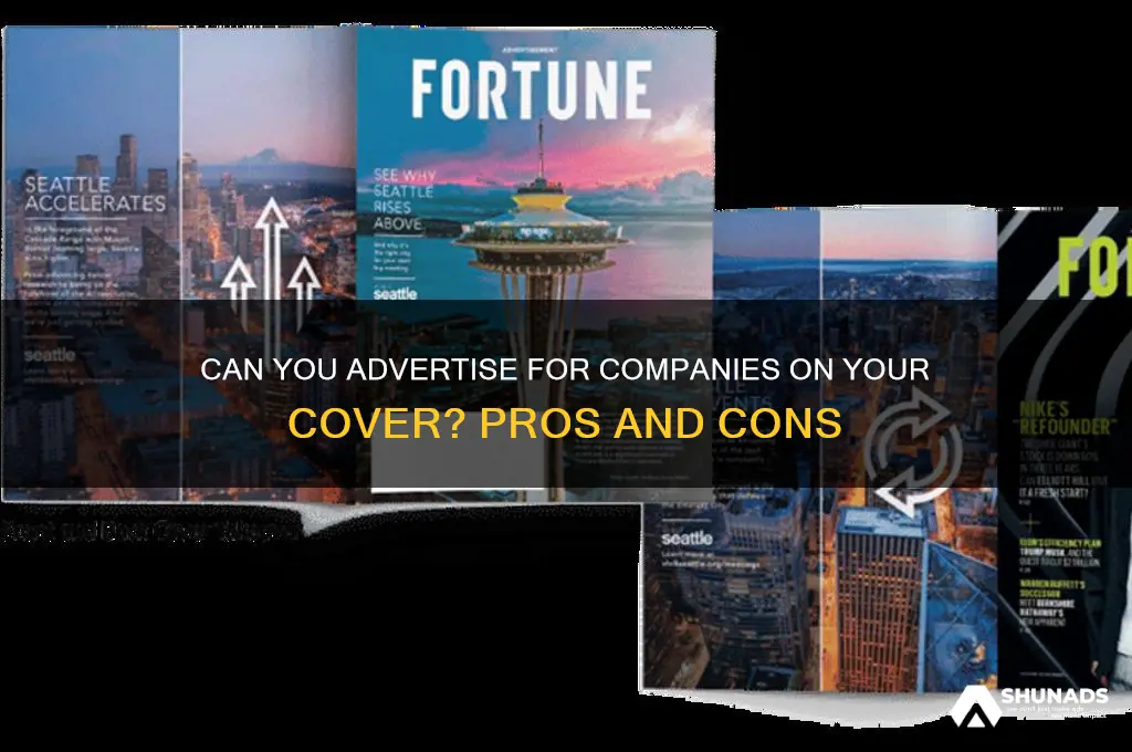 can you advertise for companies on your cover
