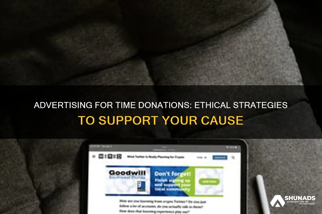 can you advertise for donations for your time spent