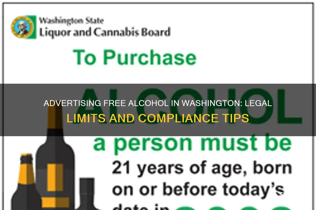 can you advertise free alcohol in washington
