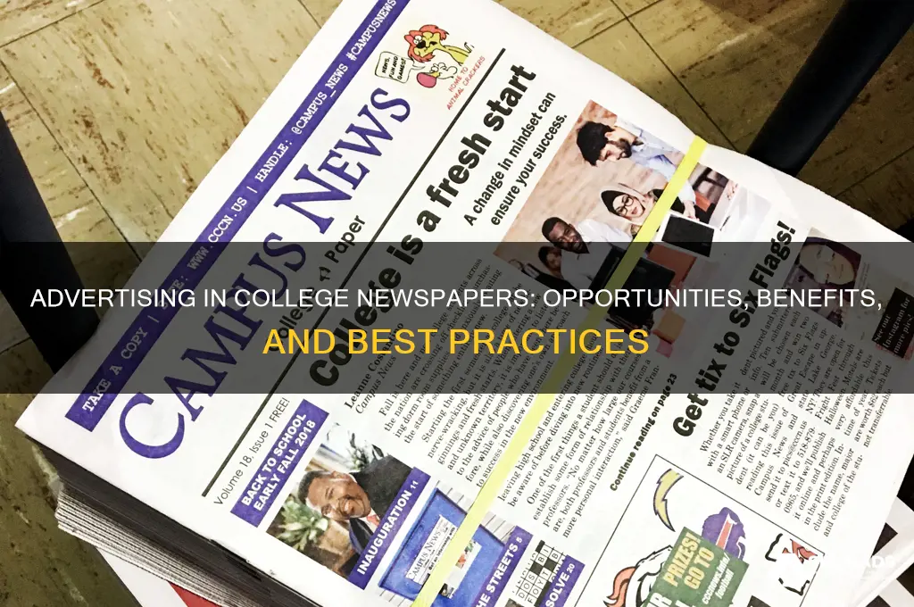 can you advertise in a college newspaper
