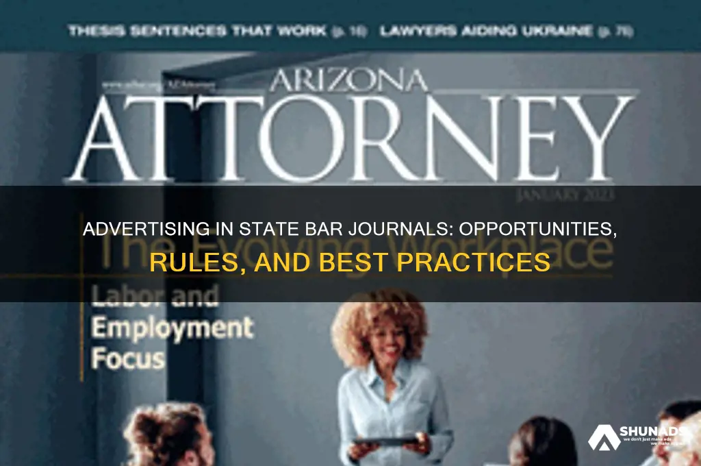 can you advertise in a state bar journal