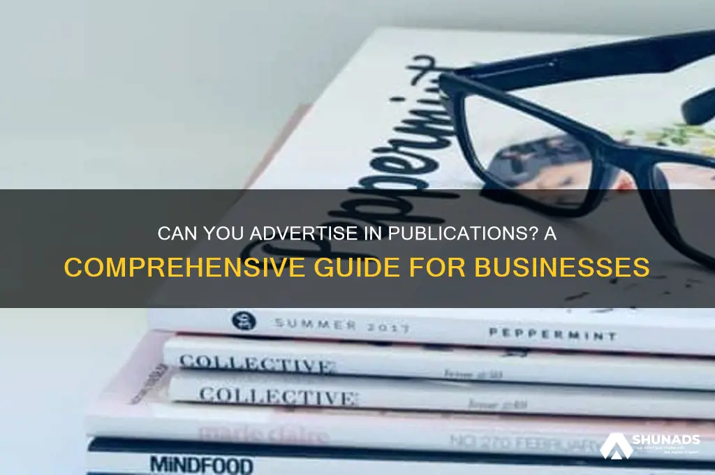 can you advertise in publicications
