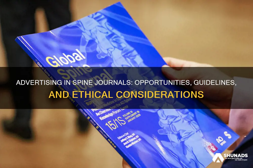 can you advertise in spine journals