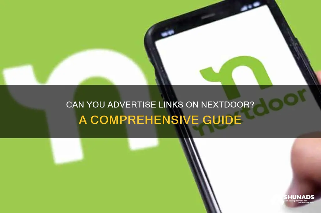 can you advertise links on nextdoor