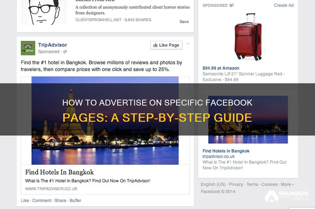 can you advertise on a specific facebook page