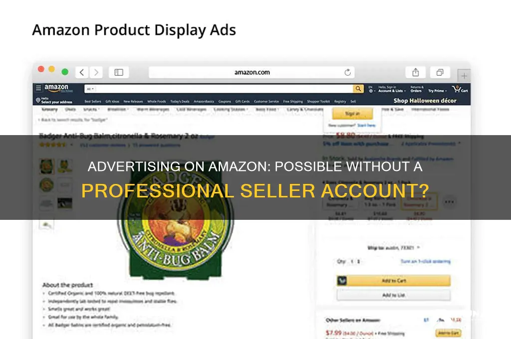 can you advertise on amazon without having a professional account