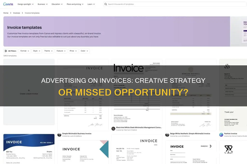 can you advertise on an invoice