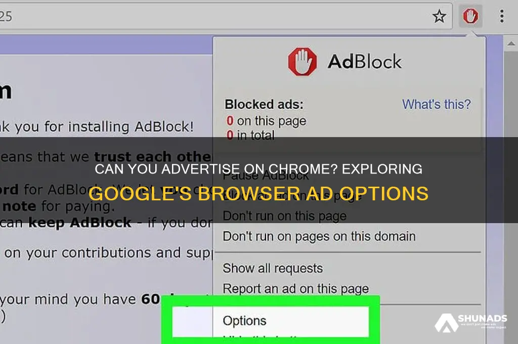 can you advertise on chrome