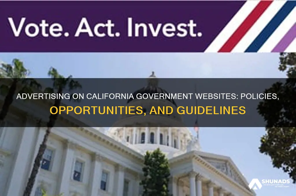 can you advertise on government websites california