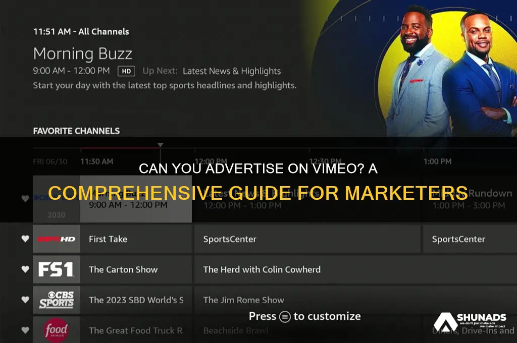can you advertise on vimeo