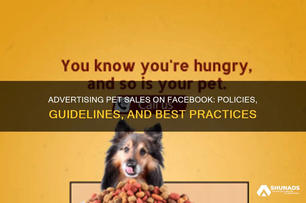 can you advertise pet sales in facebook