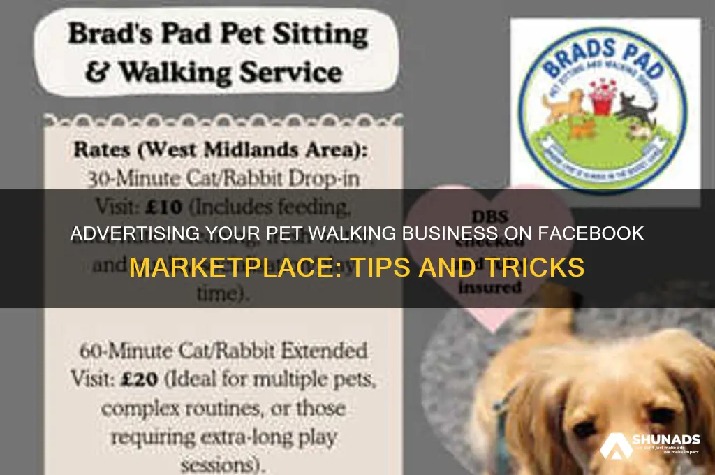 can you advertise pet walking business facebook marketplace