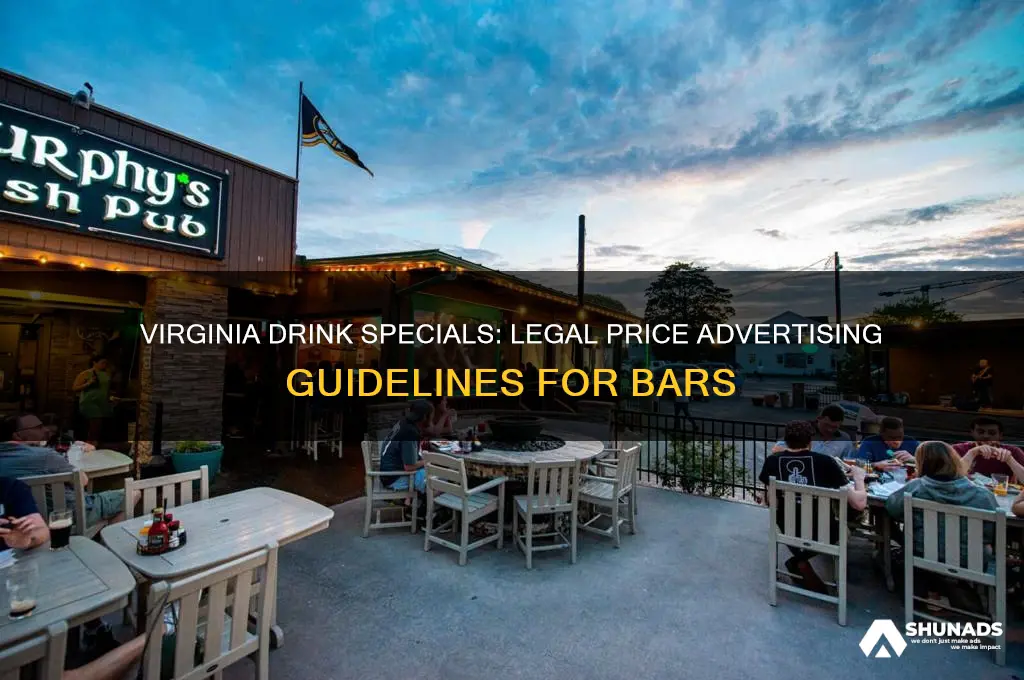can you advertise price for drink specials in virginia
