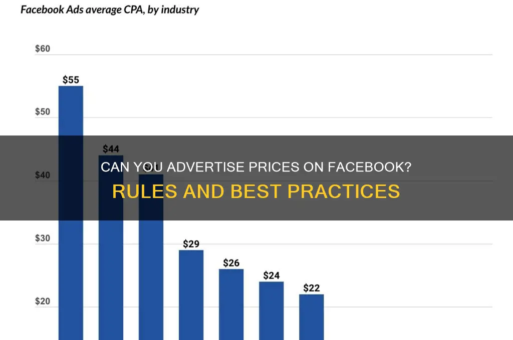 can you advertise price on facebook