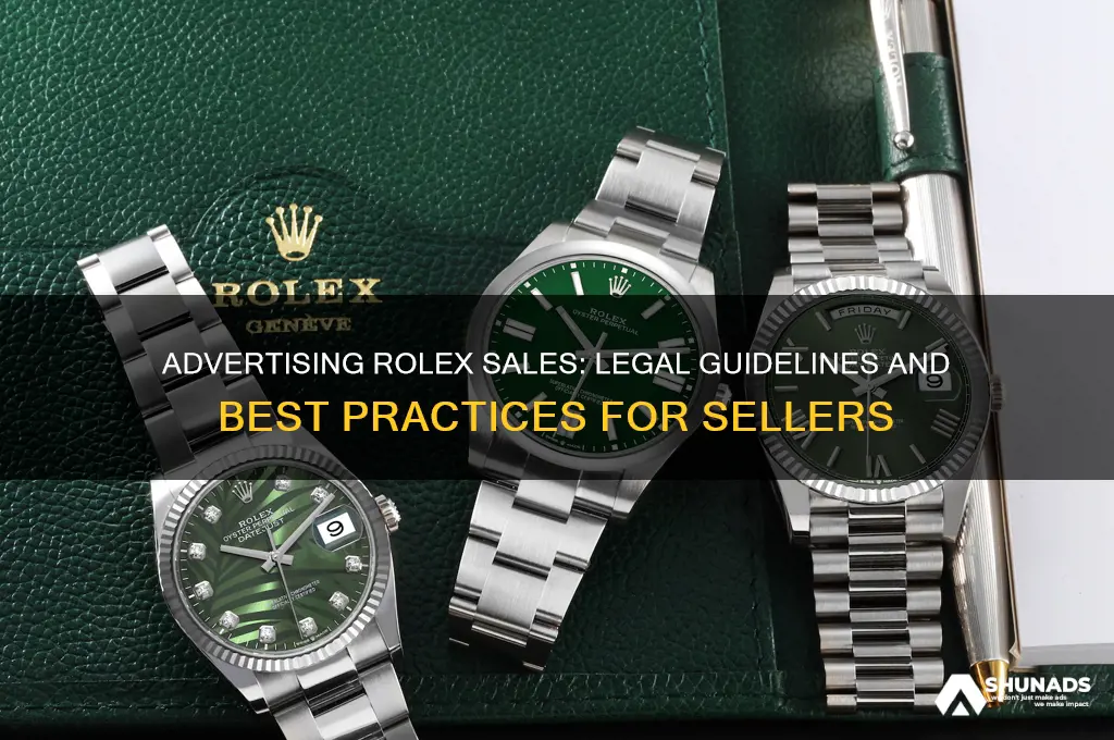 can you advertise selling rolex