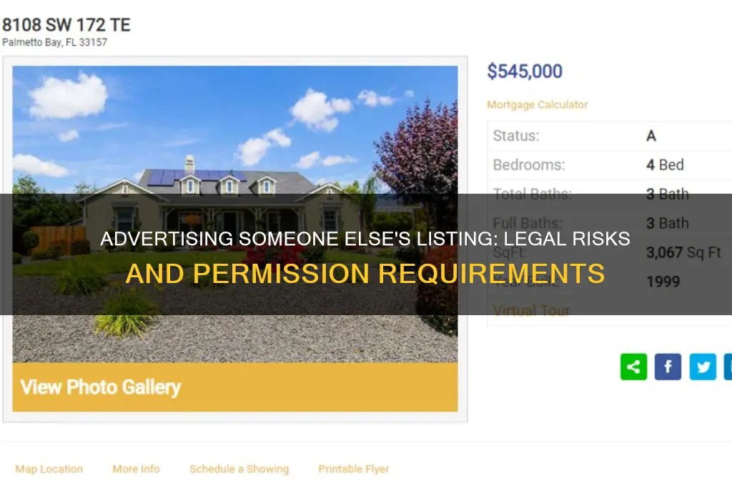 can you advertise someone else