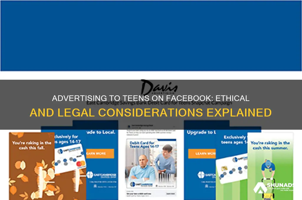 can you advertise to 13 year olds on facebook