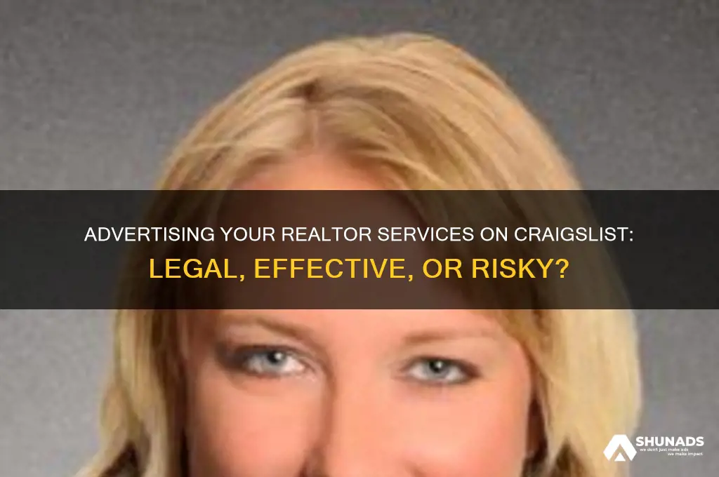 can you advertise your services as a realtor on craigslist