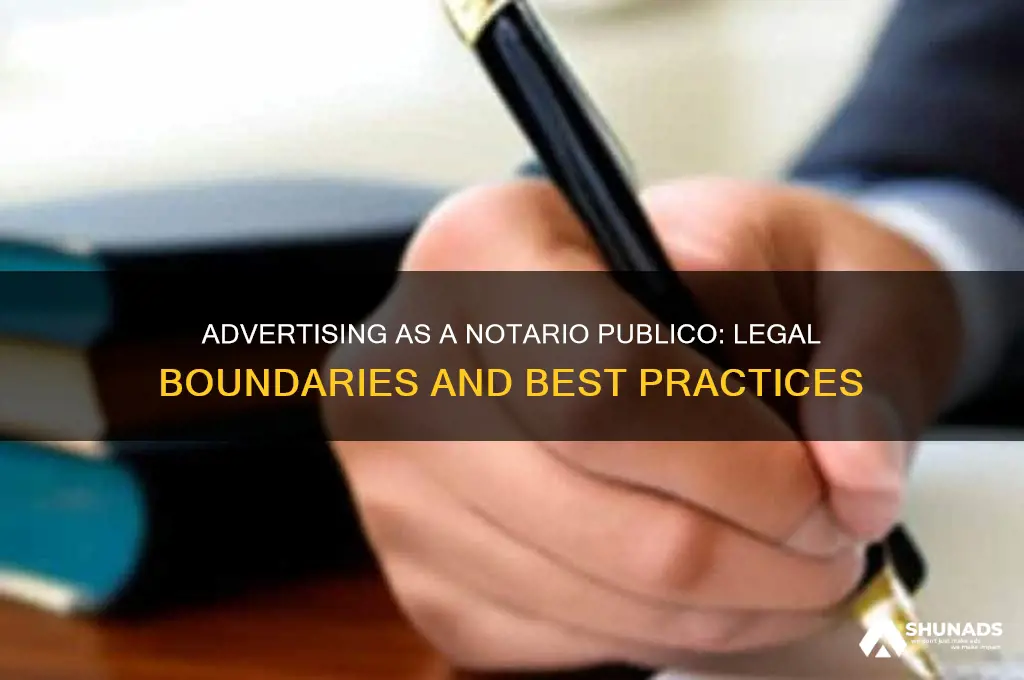 can you advertise yourself as a notario publico