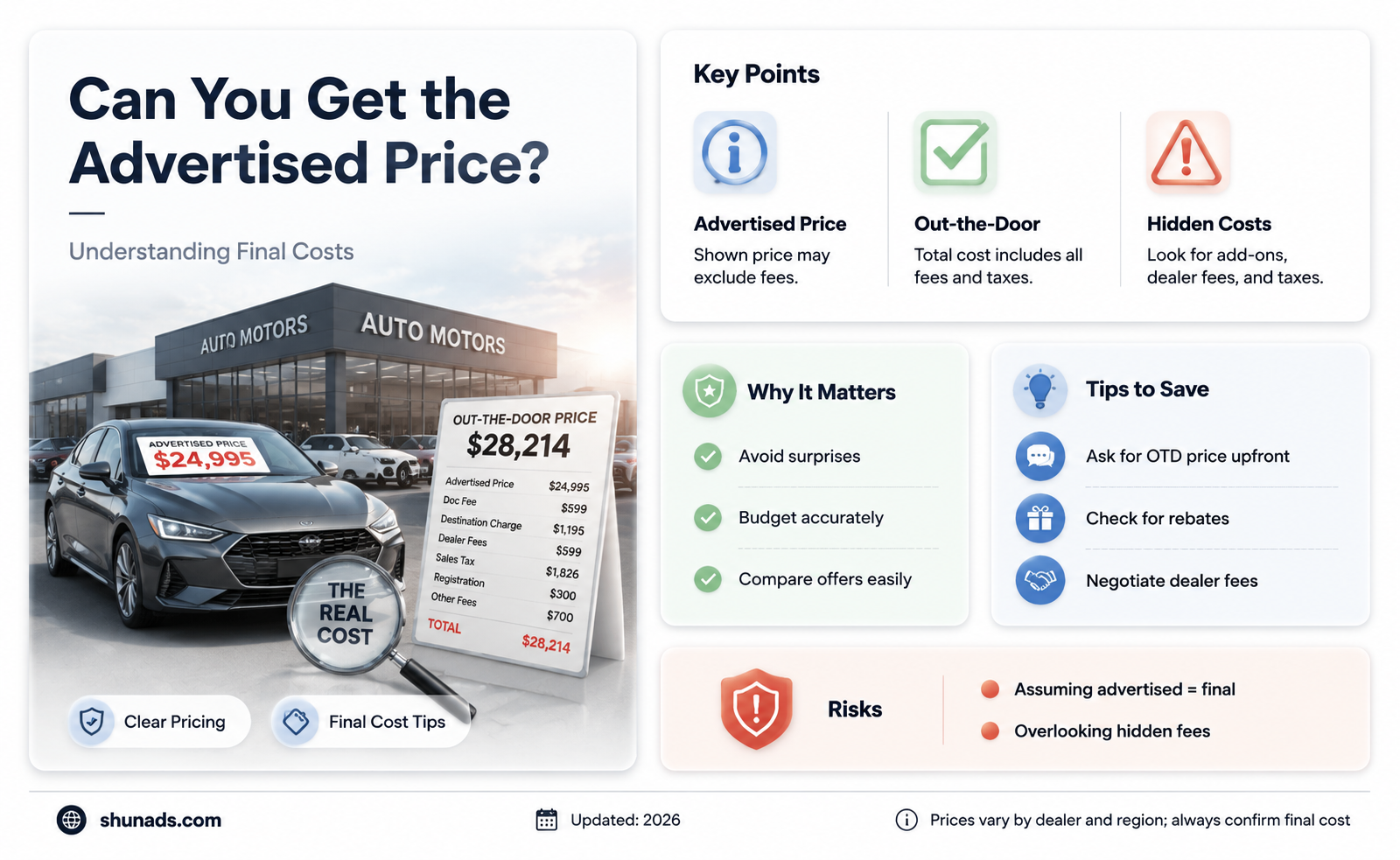 can i get advertised price as out the door price