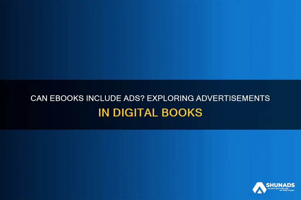 can you have advertisements in a ebook
