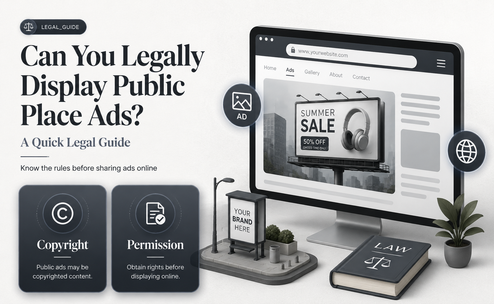 can i put advertisement of public places on my website
