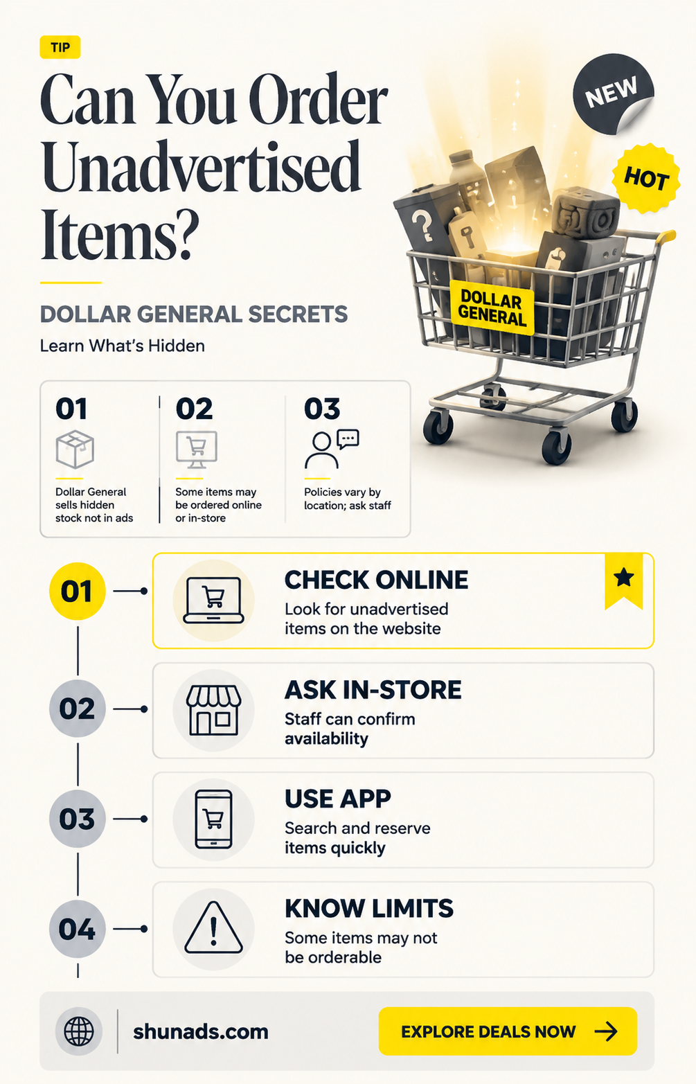 can i order fromdllar general something that is not advertised