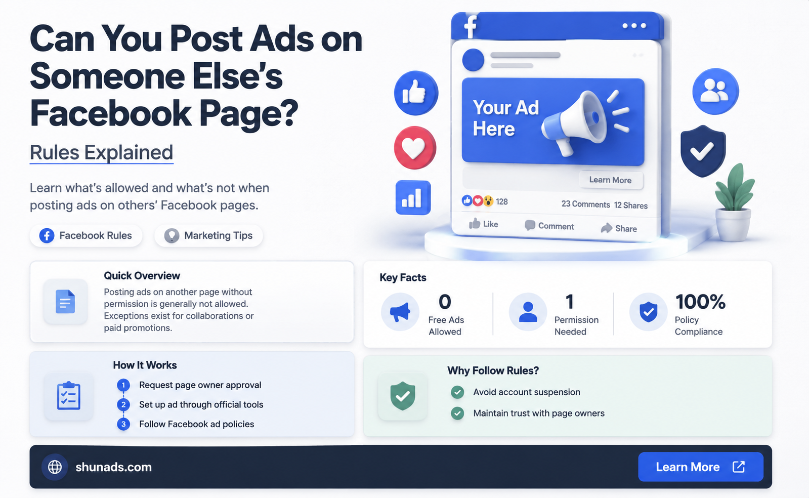 can i post an advertisement on someone elses facebook page