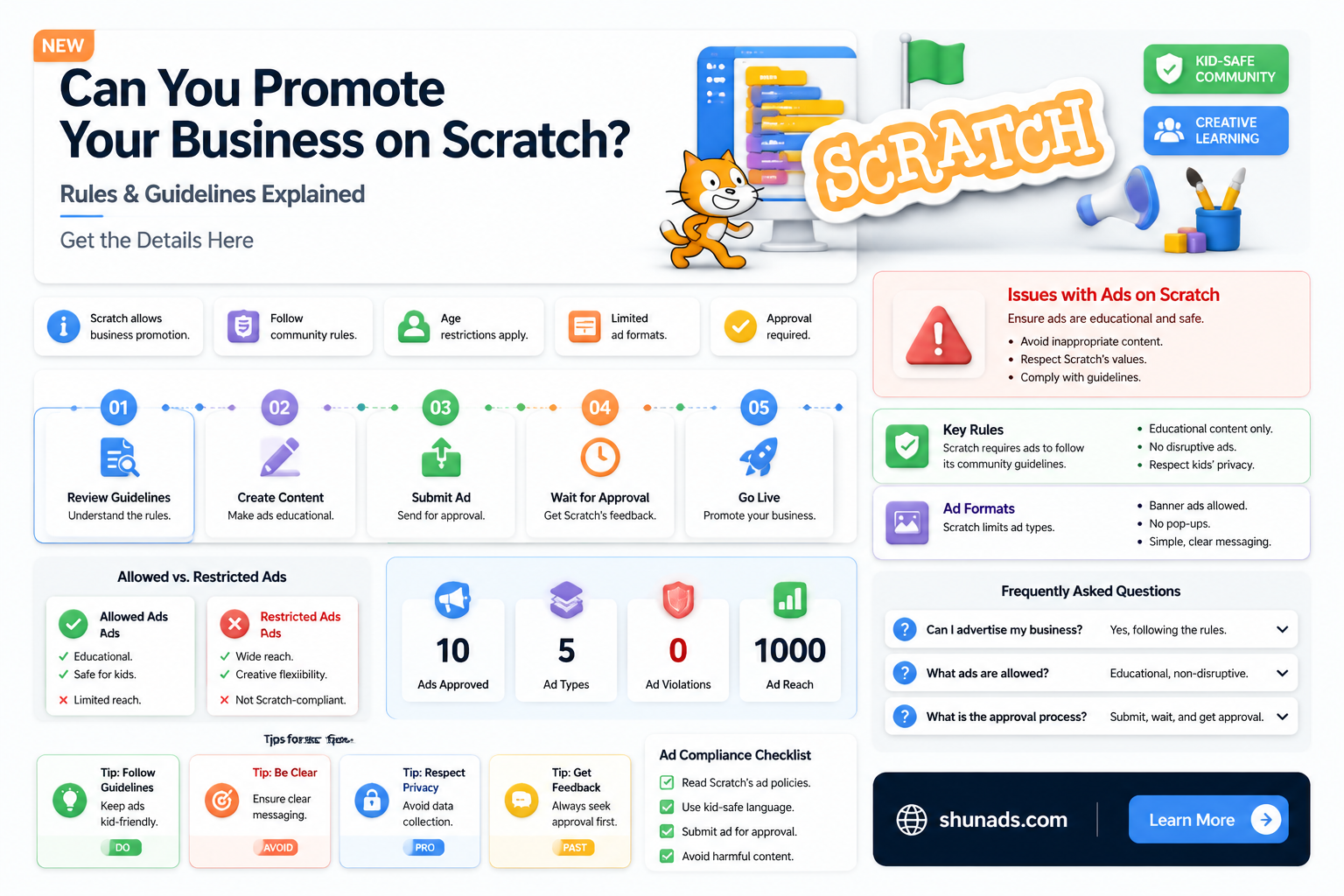 are you allowed to advertise businesses on scratch