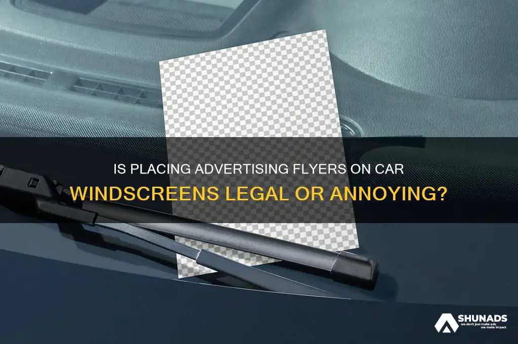 can you put advertising flyers on car windscreens