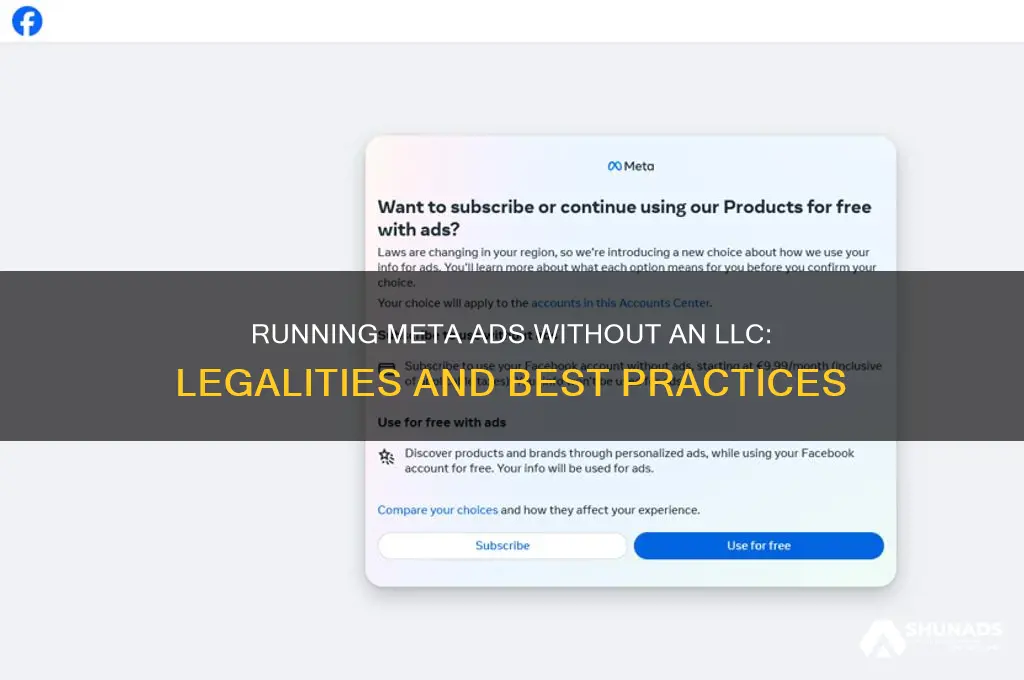 can you run meta ads without llc