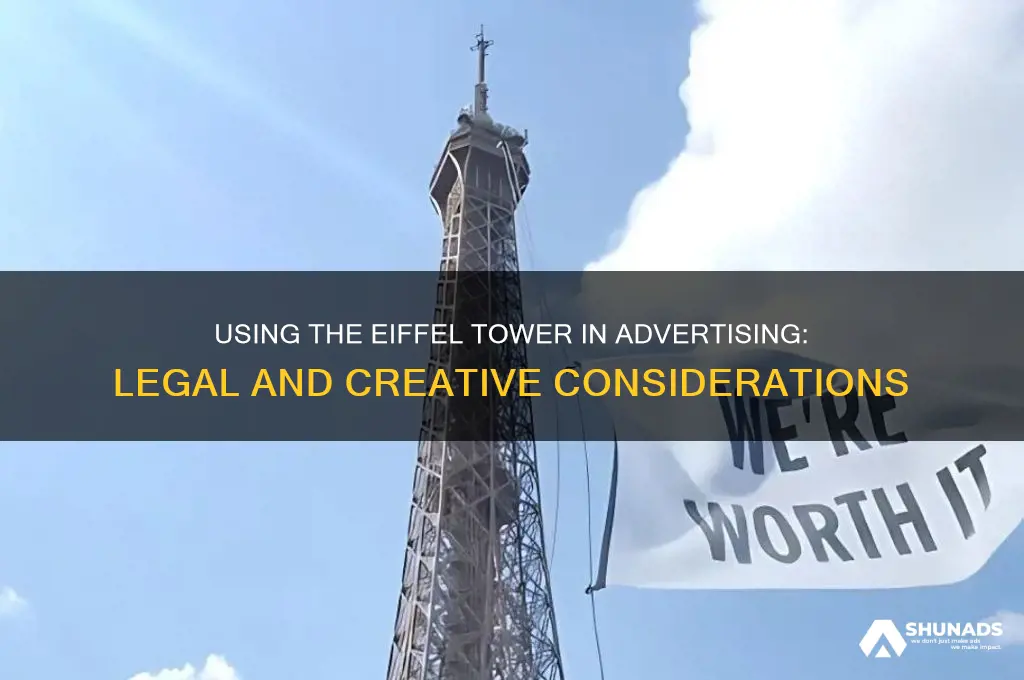 can you show the eiffel tower in advertising