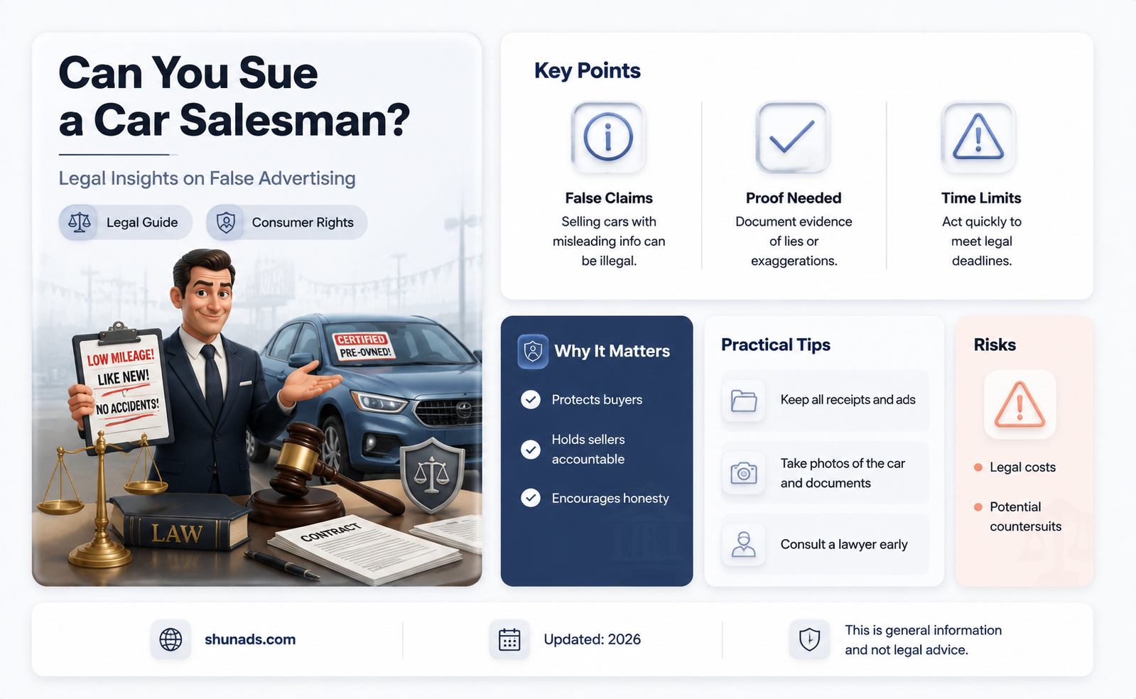can i sew car salesman for false advertisement