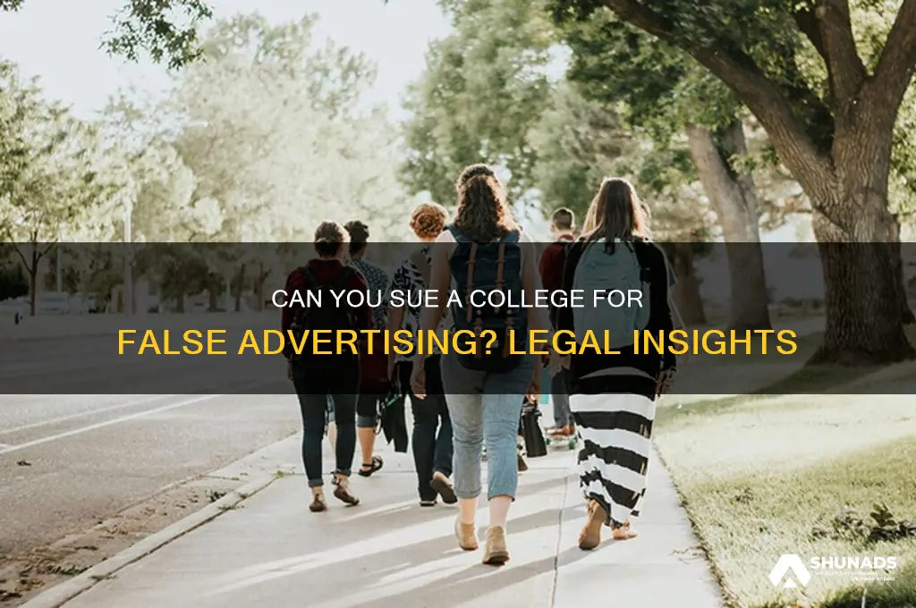can you sue a college for false advertising