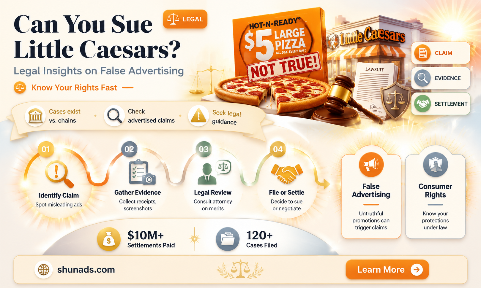 can i sue little ceasres for false advertising