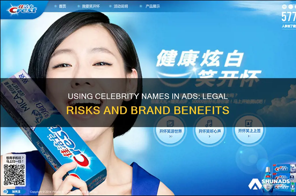 can you use celebrity names in advertising