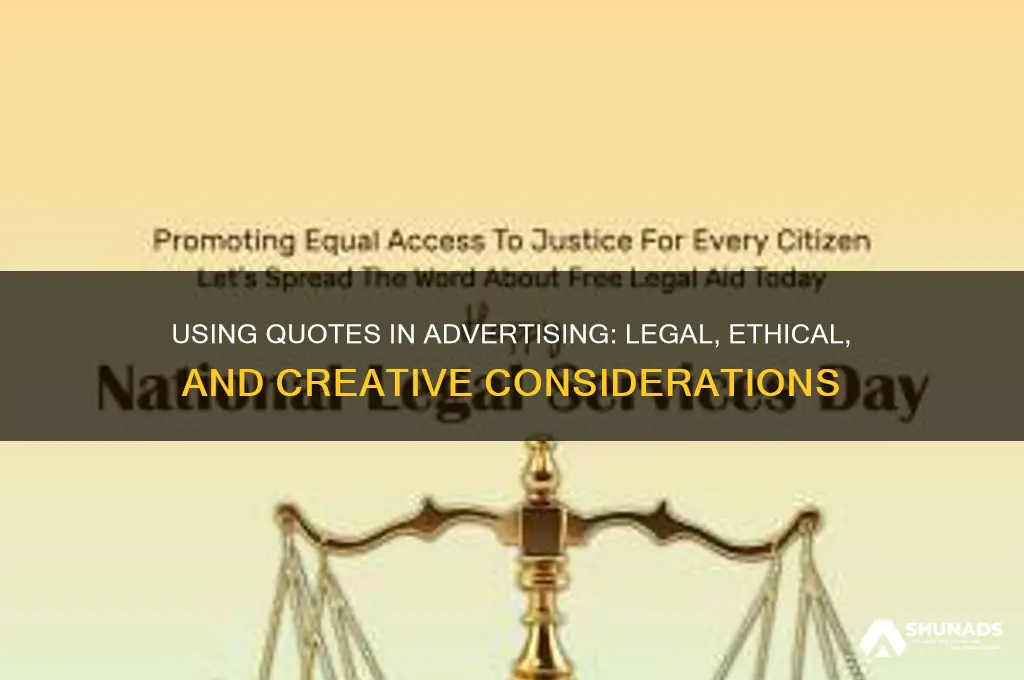 can you use quotes in advertising