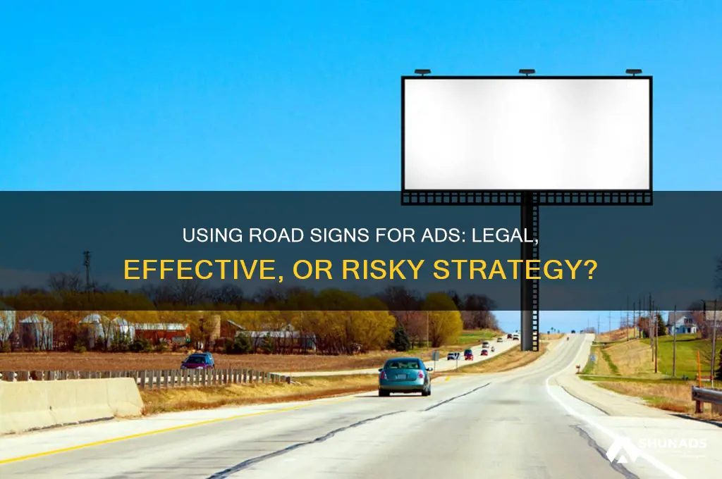 can you use road signs for advertisement