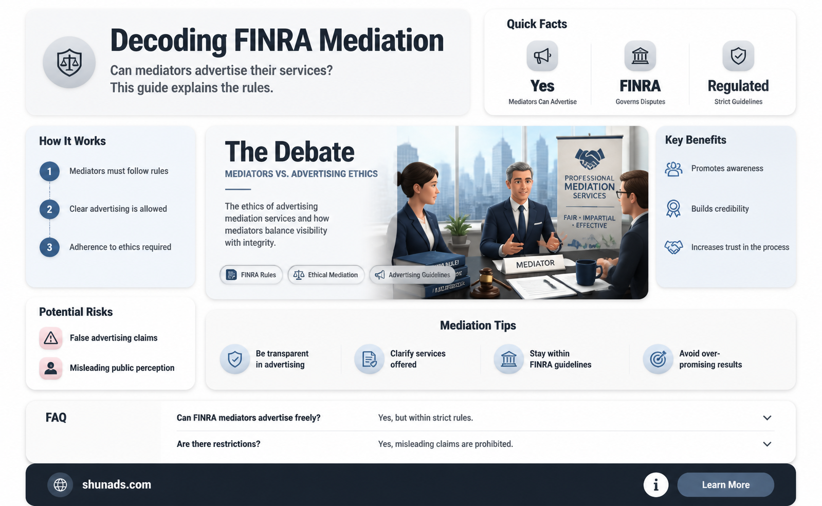 can a finra mediator advertise