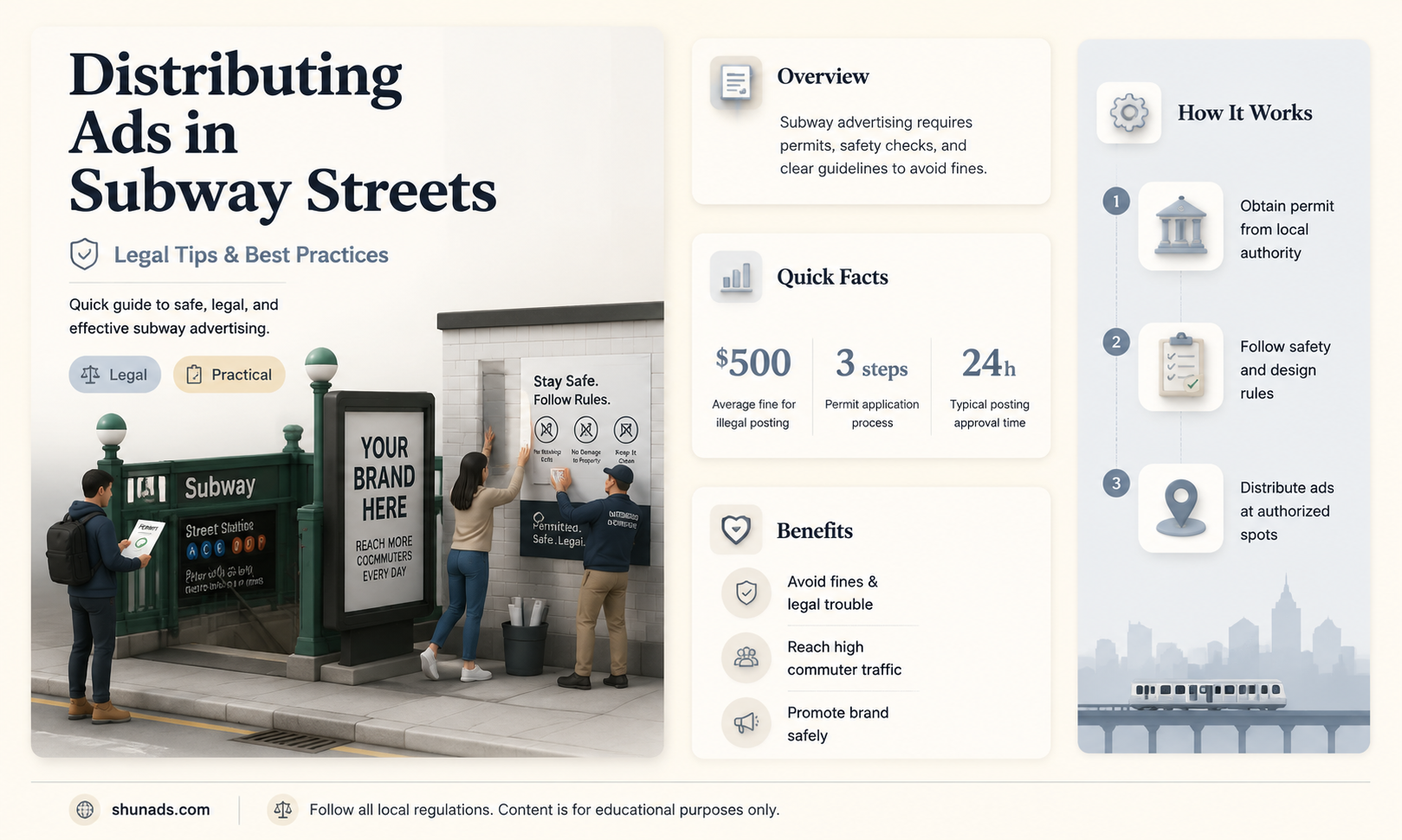 can i distribute advertisement in the street subway