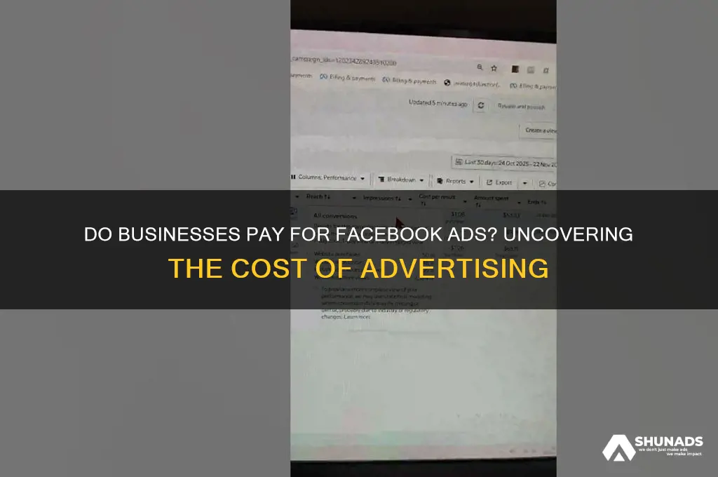 do businesses pay to advertise on facebook