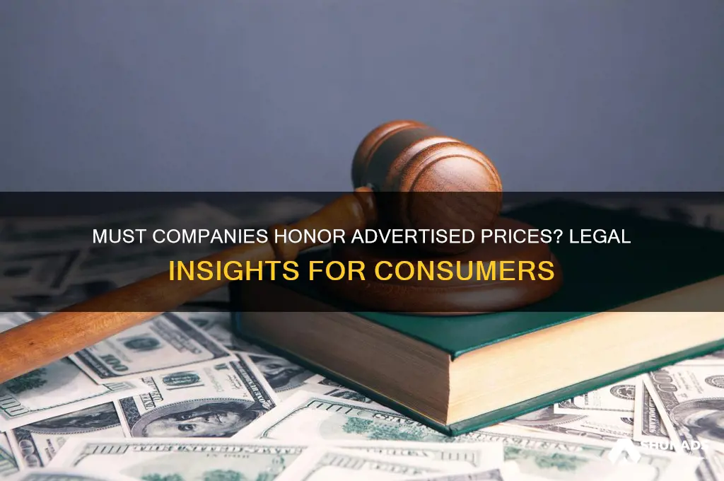 do companies have to sell at advertised price