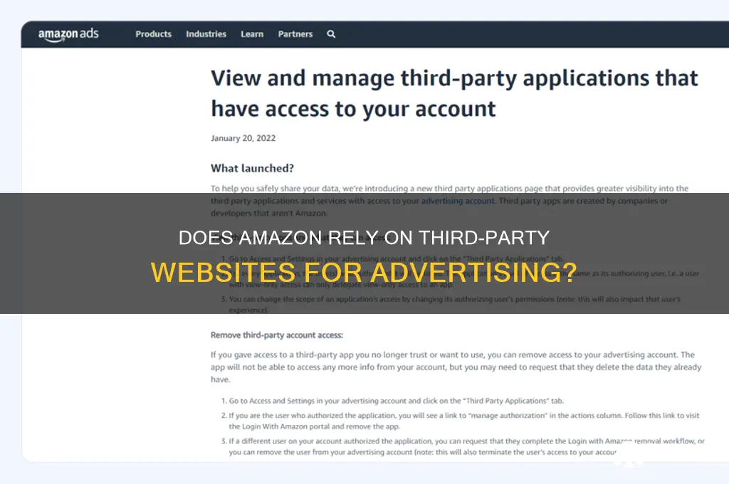 does amazon use a third-party advertising websit